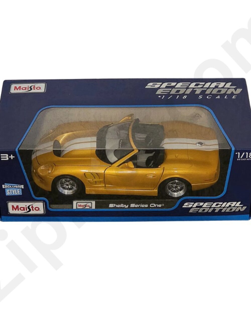 Maisto Special Edition 1/18 Shelby Series One Diecast Model Car NIB Gold White